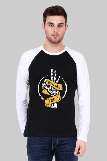 men's raglan (Black, S)